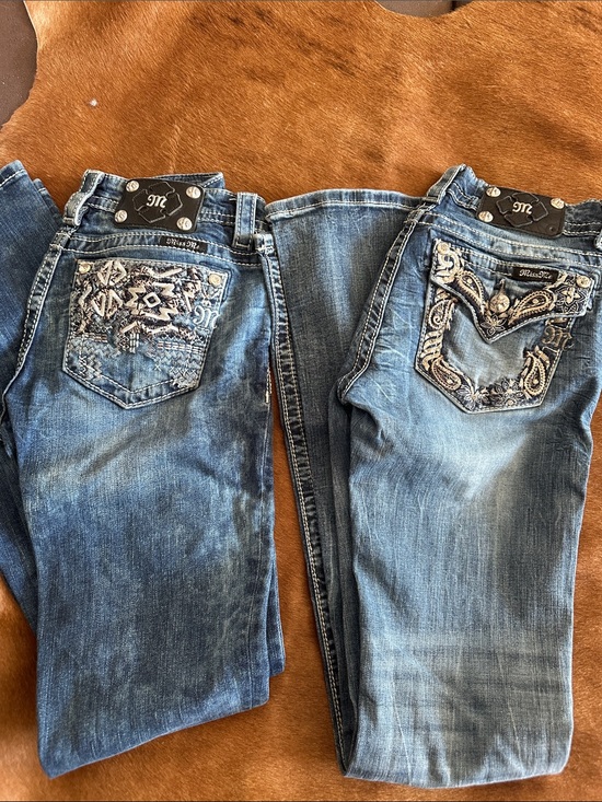 Miss Me Denim - Miss Me Blue Embroidered bootcut Jeans Duo
